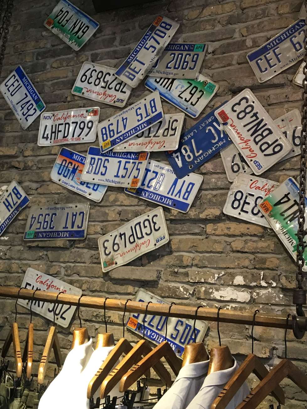 License plate attached to wall